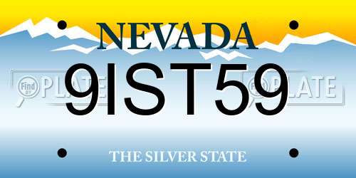9IST59 Nevada License Plate