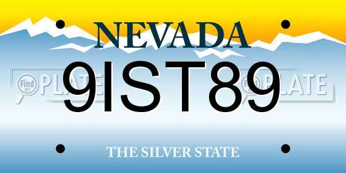 9IST89 Nevada License Plate