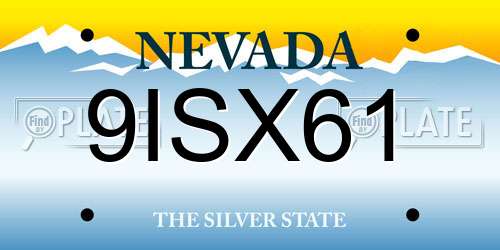9ISX61 Nevada License Plate