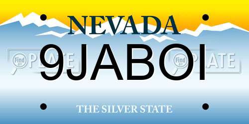 9JABOI Nevada License Plate