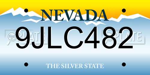 9JLC482 Nevada License Plate
