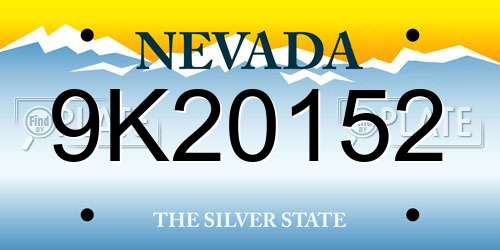 9K20152 Nevada License Plate