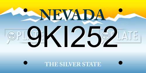 9KI252 Nevada License Plate