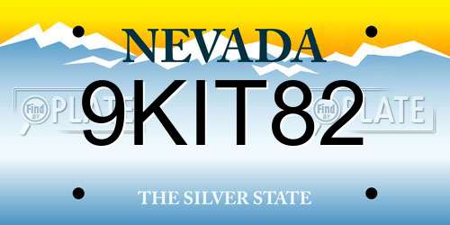 9KIT82 Nevada License Plate