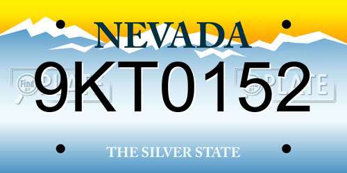9KT0152 Nevada License Plate