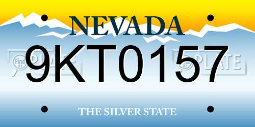 9KT0157 Nevada License Plate