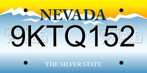 9KTQ152 Nevada License Plate