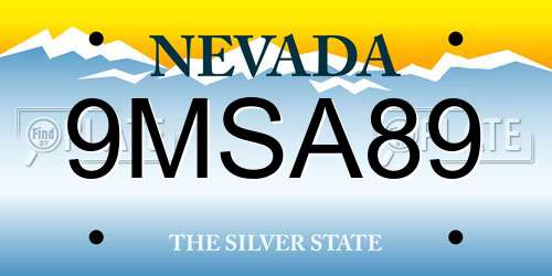 9MSA89 Nevada License Plate