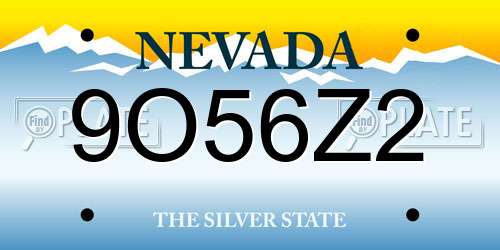 9O56Z2 Nevada License Plate