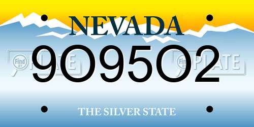 9O95O2 Nevada License Plate