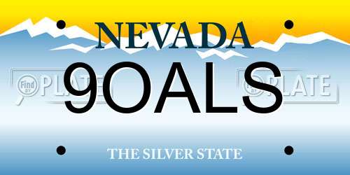 9OALS Nevada License Plate