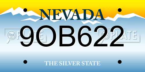 9OB622 Nevada License Plate