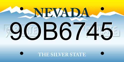 9OB6745 Nevada License Plate