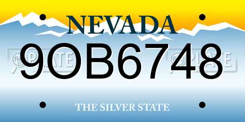 9OB6748 Nevada License Plate