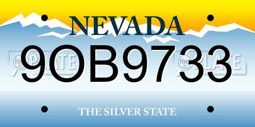9OB9733 Nevada License Plate