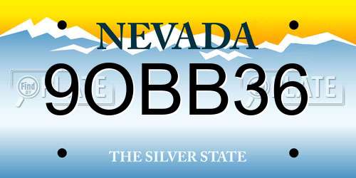 9OBB36 Nevada License Plate