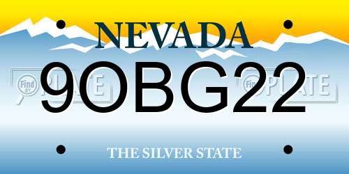 9OBG22 Nevada License Plate