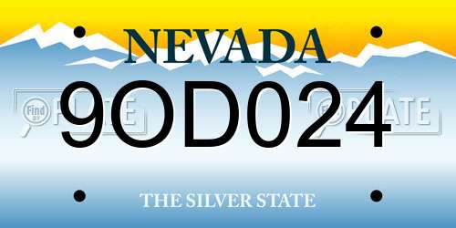 9OD024 Nevada License Plate