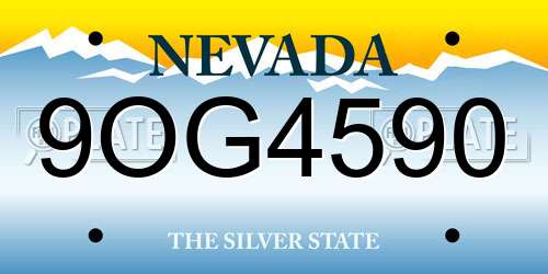9OG4590 Nevada License Plate
