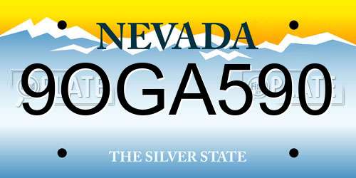 9OGA590 Nevada License Plate