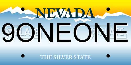 9ONEONE Nevada License Plate