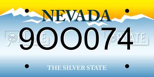 9OO074 Nevada License Plate