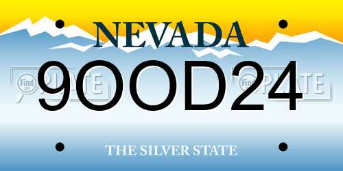 9OOD24 Nevada License Plate