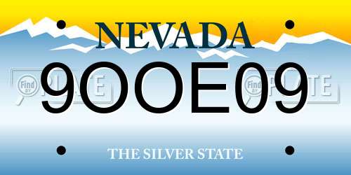 9OOE09 Nevada License Plate