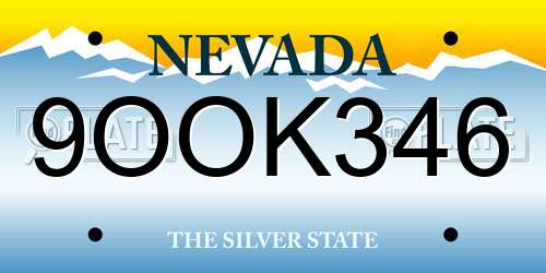 9OOK346 Nevada License Plate