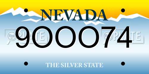 9OOO74 Nevada License Plate