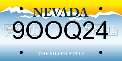 9OOQ24 Nevada License Plate