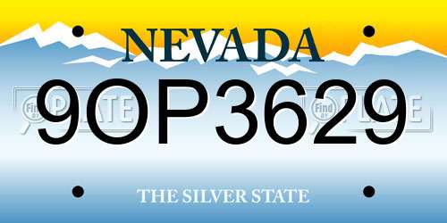9OP3629 Nevada License Plate