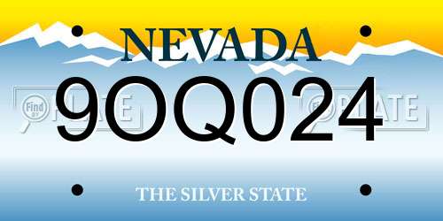 9OQ024 Nevada License Plate