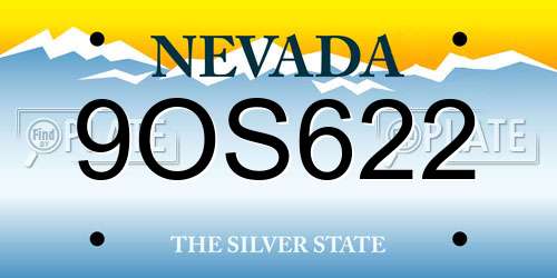 9OS622 Nevada License Plate