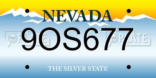 9OS677 Nevada License Plate