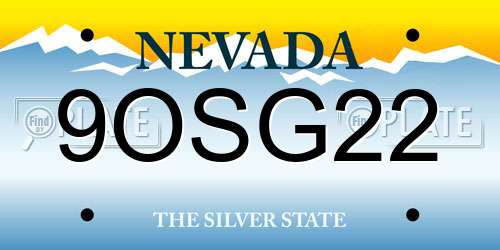 9OSG22 Nevada License Plate