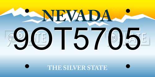 9OT5705 Nevada License Plate