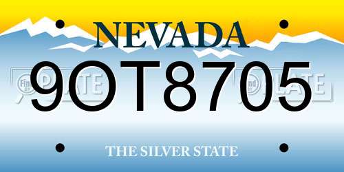 9OT8705 Nevada License Plate