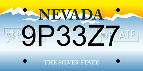 9P33Z7 Nevada License Plate
