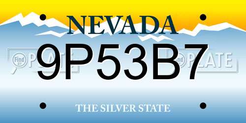 9P53B7 Nevada License Plate