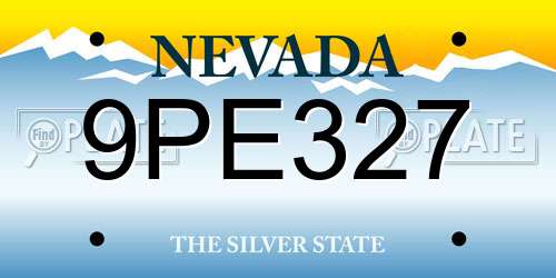 9PE327 Nevada License Plate