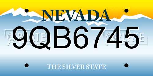 9QB6745 Nevada License Plate