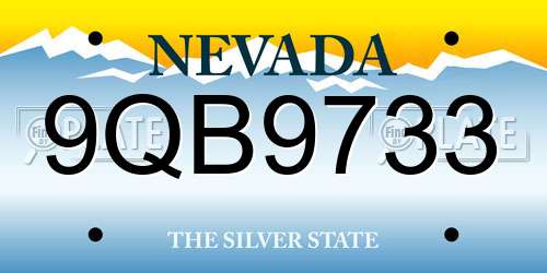9QB9733 Nevada License Plate