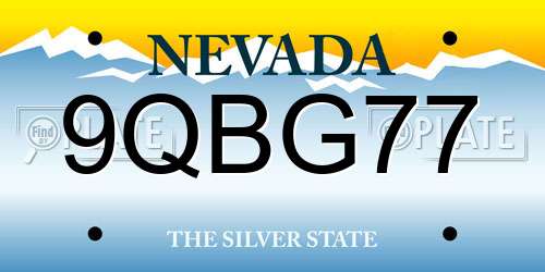 9QBG77 Nevada License Plate