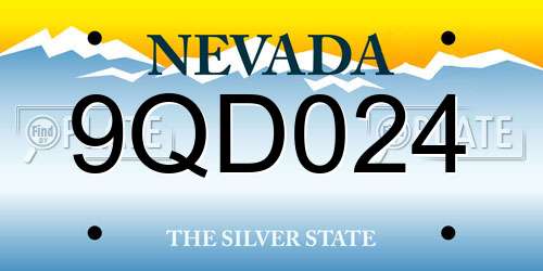 9QD024 Nevada License Plate