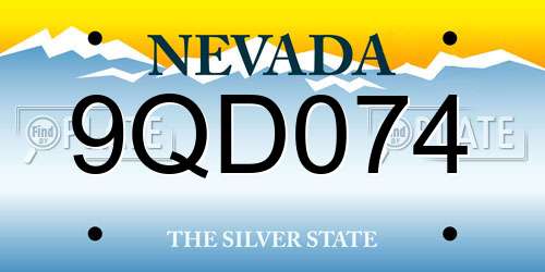 9QD074 Nevada License Plate