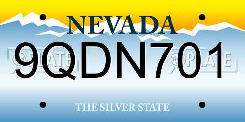 9QDN701 Nevada License Plate