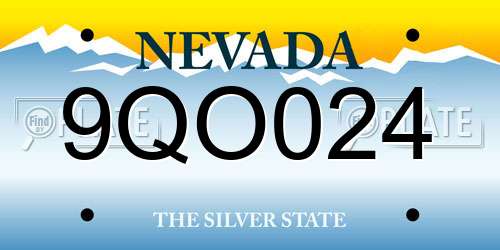 9QO024 Nevada License Plate