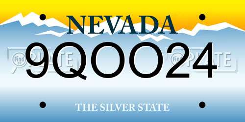 9QOO24 Nevada License Plate