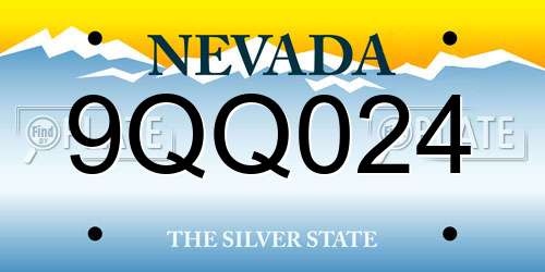 9QQ024 Nevada License Plate